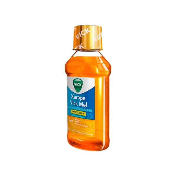 Comprar Xarope Vick 16mg/mL, frasco com 120mL de xarope, sabor mel